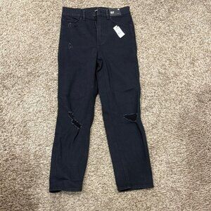 Express Black High-Rise Mom Jeans